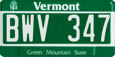 VT license plate BWV347