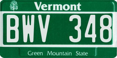 VT license plate BWV348