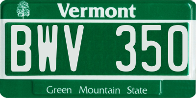 VT license plate BWV350