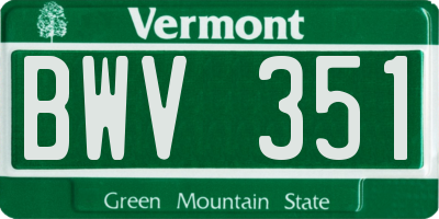VT license plate BWV351
