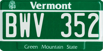 VT license plate BWV352