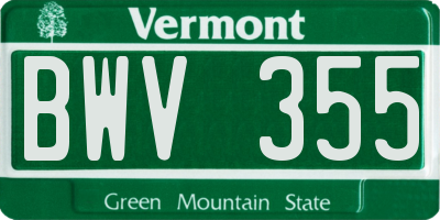VT license plate BWV355