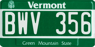 VT license plate BWV356