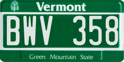 VT license plate BWV358