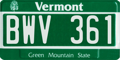 VT license plate BWV361