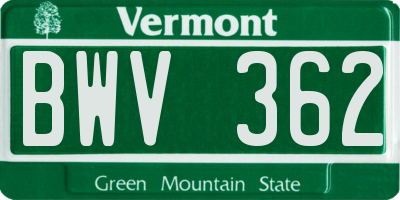 VT license plate BWV362