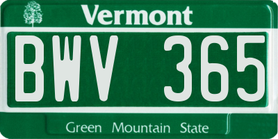 VT license plate BWV365