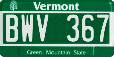 VT license plate BWV367