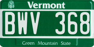 VT license plate BWV368