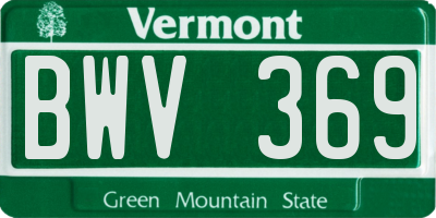 VT license plate BWV369