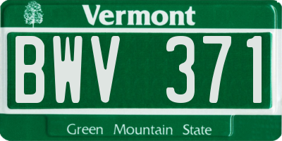VT license plate BWV371