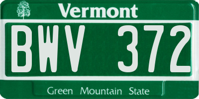 VT license plate BWV372