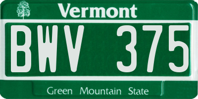 VT license plate BWV375