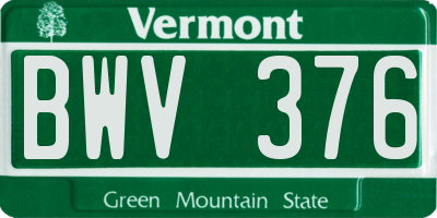 VT license plate BWV376