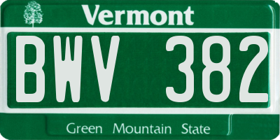 VT license plate BWV382