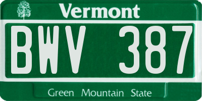VT license plate BWV387