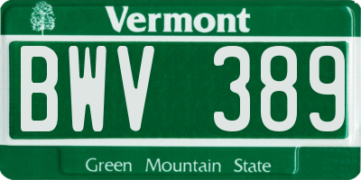 VT license plate BWV389