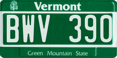 VT license plate BWV390