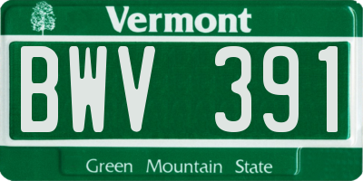 VT license plate BWV391