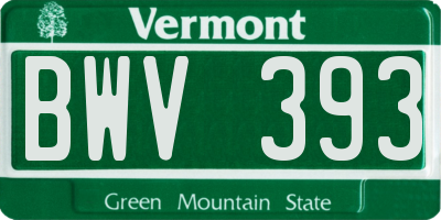 VT license plate BWV393
