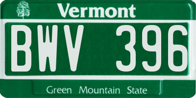 VT license plate BWV396