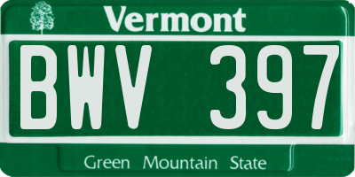 VT license plate BWV397