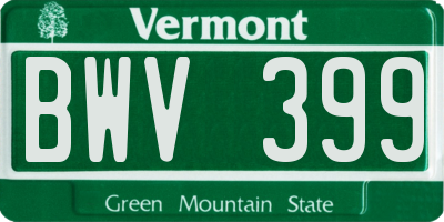 VT license plate BWV399