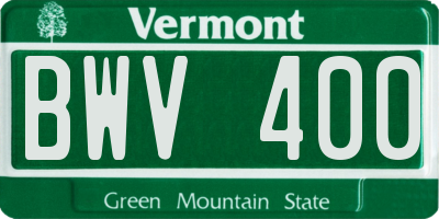 VT license plate BWV400