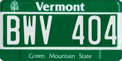 VT license plate BWV404