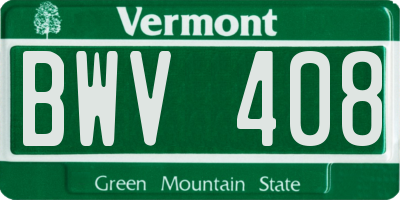 VT license plate BWV408
