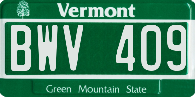 VT license plate BWV409
