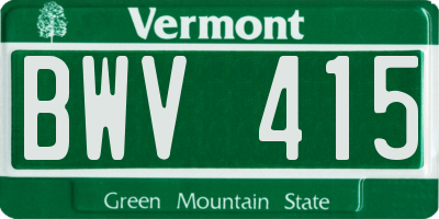 VT license plate BWV415
