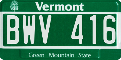VT license plate BWV416