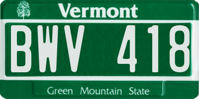 VT license plate BWV418