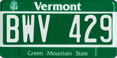 VT license plate BWV429