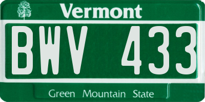 VT license plate BWV433