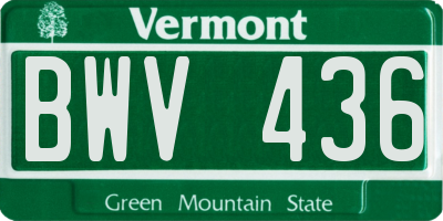 VT license plate BWV436