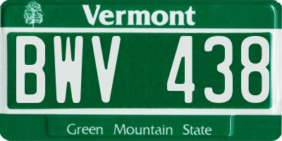 VT license plate BWV438
