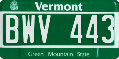 VT license plate BWV443
