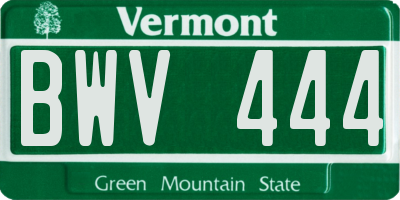 VT license plate BWV444
