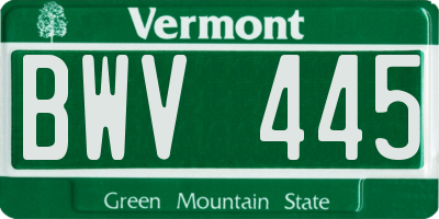 VT license plate BWV445