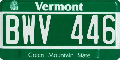 VT license plate BWV446