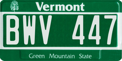 VT license plate BWV447