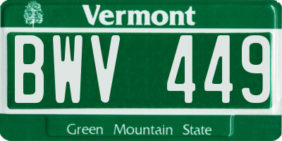 VT license plate BWV449