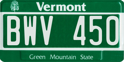VT license plate BWV450