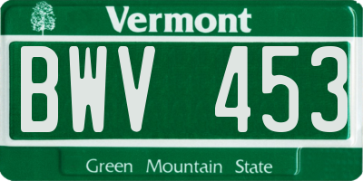VT license plate BWV453