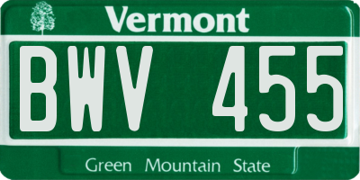 VT license plate BWV455