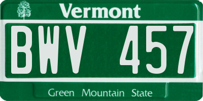 VT license plate BWV457