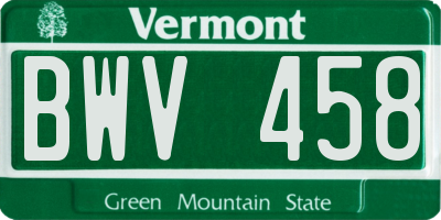 VT license plate BWV458
