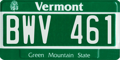 VT license plate BWV461